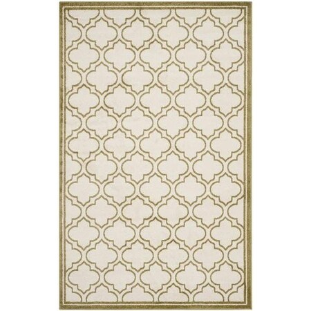 Safavieh 2 Ft.-6 In. X 4 Ft. Runner Indoor-Outdoor Amherst- Ivory And Light Green Power Loomed Rug AMT412A-24